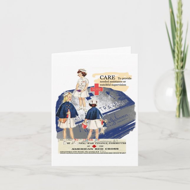 Vintage American Red Cross Note Card (Front)