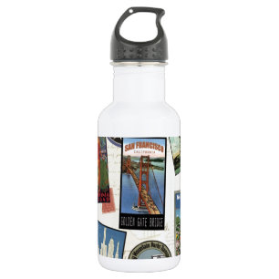 Vintage American Travel collage 532 Ml Water Bottle