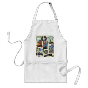 Vintage American Travel collage Standard Apron