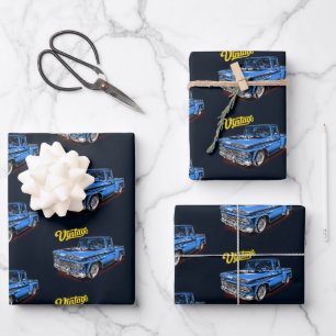 Vintage American Truck Wrapping Paper Sheet
