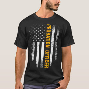 Vintage American USA Flag Probation Officer Gift T-Shirt