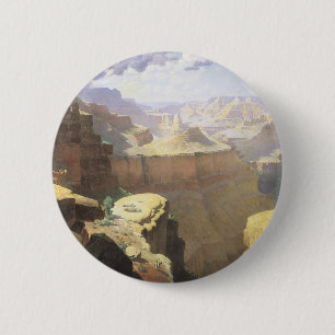 Vintage American West Art, Grand Canyon by Leigh 6 Cm Round Badge