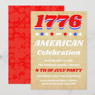 Vintage Americana   1776 Celebration Invitation