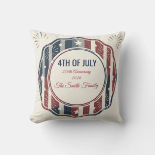 Vintage Americana 4th of July Patriotic Badge  Cushion
