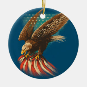 Vintage Americana Ceramic Ornament
