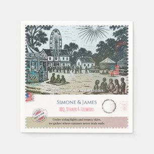 Vintage Americana County Fair Party Decor Napkin