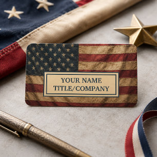 Vintage Americana Flag Company Name Business Card