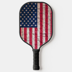 Vintage Americana Flag Pickleball Paddle
