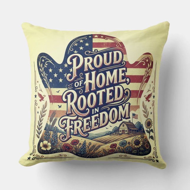 Vintage Americana Ghost Pillow (Front)