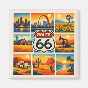 Vintage Americana Highway Road Trip Landscape Magnet