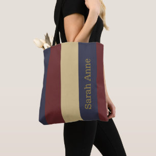 Vintage Americana Red White Blue Personalised Tote Bag