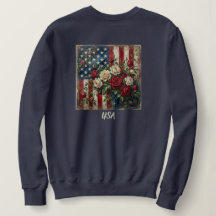 Vintage Americana Rose & Flag Tee
