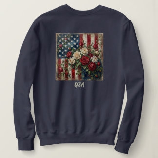 Vintage Americana Rose & Flag Tee