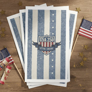 Vintage Americana Stars Stripes USA 250 ID1306 Napkin