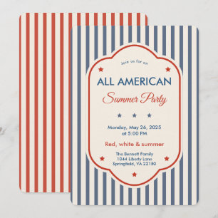 Vintage Americana Summer Party Invitation