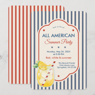 Vintage Americana Summer Party Invitation