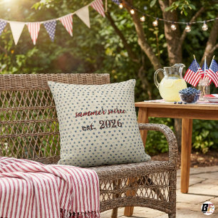 Vintage Americana Summer Soiree Custom Year Star T Cushion