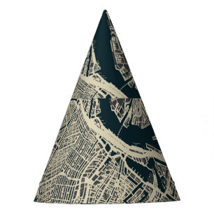 Vintage Amsterdam Map: Retro Minimalist Party Hat