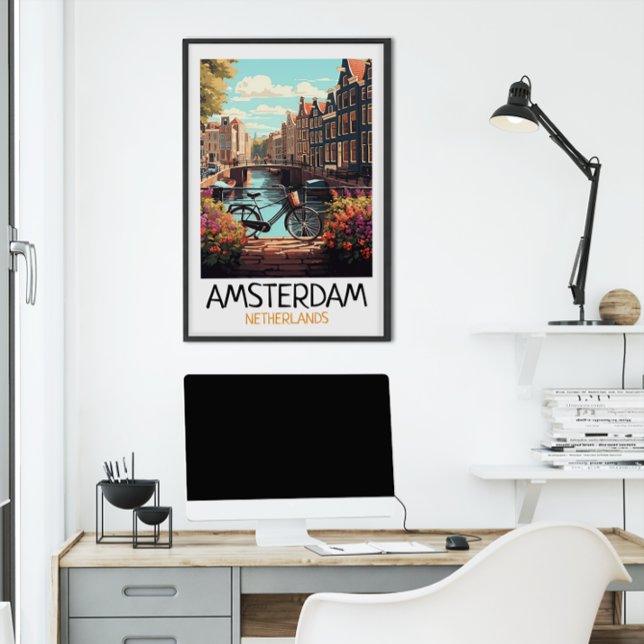 Vintage Amsterdam Netherlands Painting Poster (Vintage Amsterdam Netherlands Painting Poster)