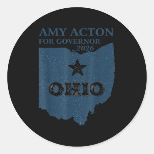 Vintage Amy Acton For Governor Of Ohio 2026 Classic Round Sticker