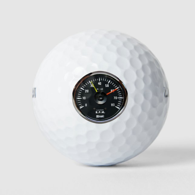 Vintage Analogue Auto Tachometer Golf Balls (Front)