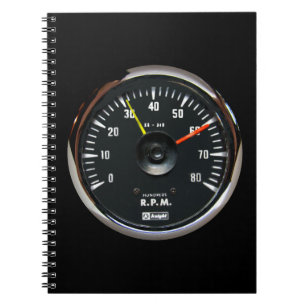 Vintage Analogue Auto Tachometer Notebook