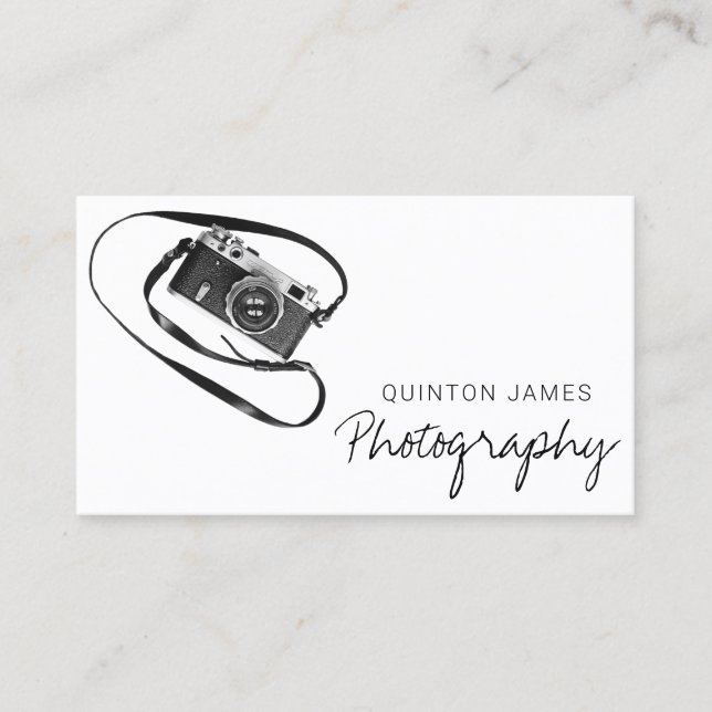 Vintage Analogue Camera Photography Business Card (Front)
