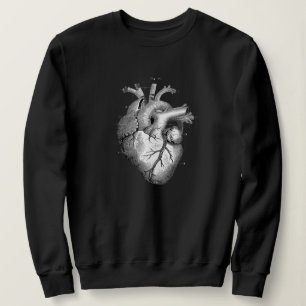 Vintage Anatomical Heart Womens Black Sweater