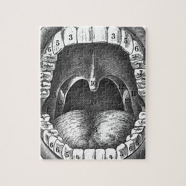 Vintage Anatomical Mouth Jigsaw Puzzle (Vertical)