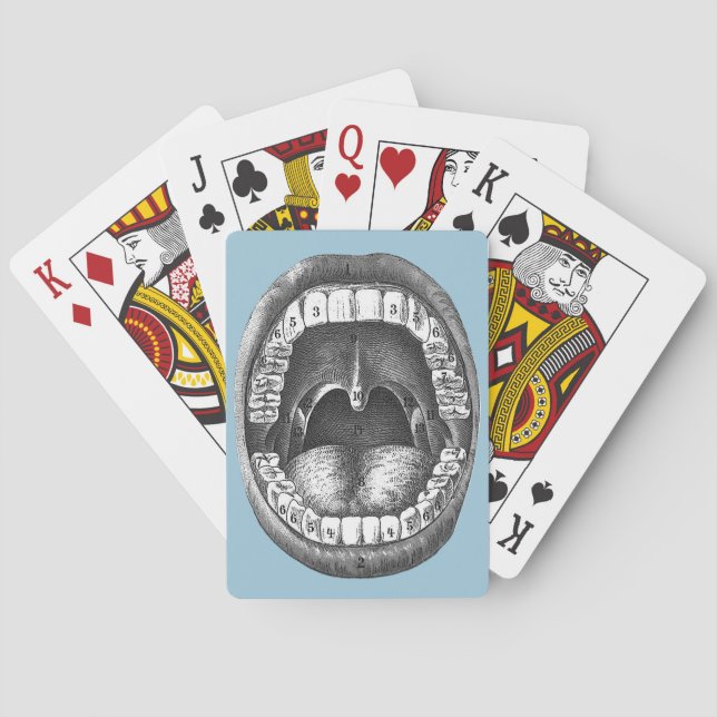 Vintage Anatomical Mouth Playing Cards (Back)