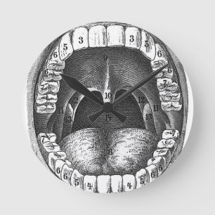 Vintage Anatomical Mouth Round Clock
