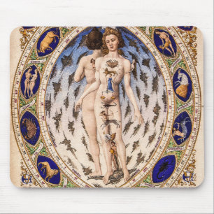 Vintage Anatomical Zodiac Man Mouse Pad