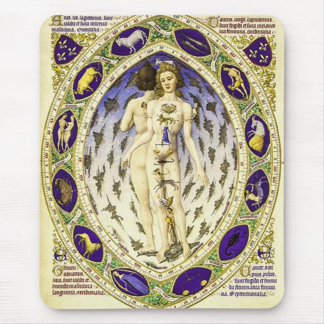 Vintage Anatomical Zodiac Man Mouse Pad (Front)