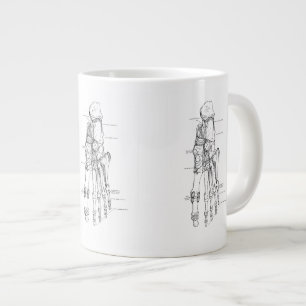 Vintage Anatomy Art Bones of the Foot Large Coffee Mug