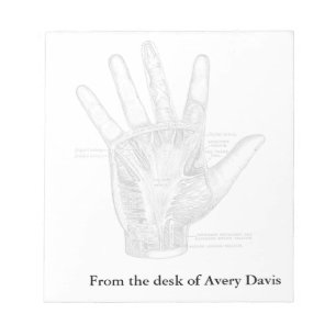 Vintage Anatomy Art The Palm of the Hand Notepad