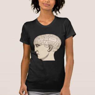 Vintage Anatomy Brain Map Image T-Shirt