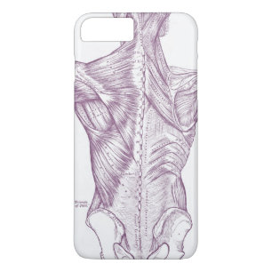 Vintage Anatomy Drawing Back Muscles Purple iPhone 8 Plus/7 Plus Case