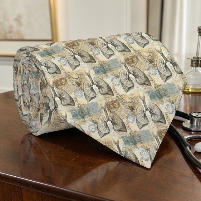 Vintage Anatomy Lungs Science Custom Necktie (Creator Uploaded)
