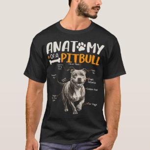 Vintage Anatomy Of A Pitbull Dog Funny Puppy T-Shirt