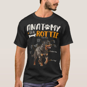 Vintage Anatomy Of A Rottweiler Dog Funny Rottie T-Shirt