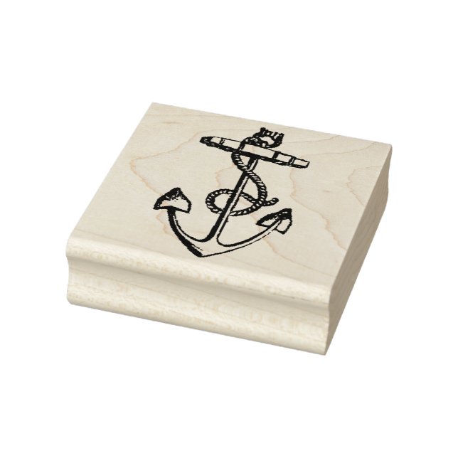 Vintage Anchor and Rope Rubber Art Stamp (Stamp)