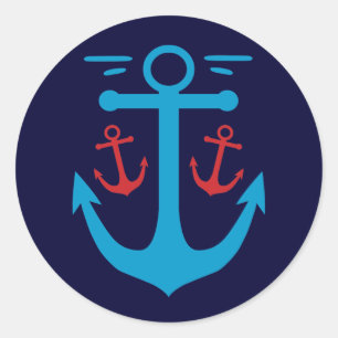 Vintage Anchor Classic Round Sticker