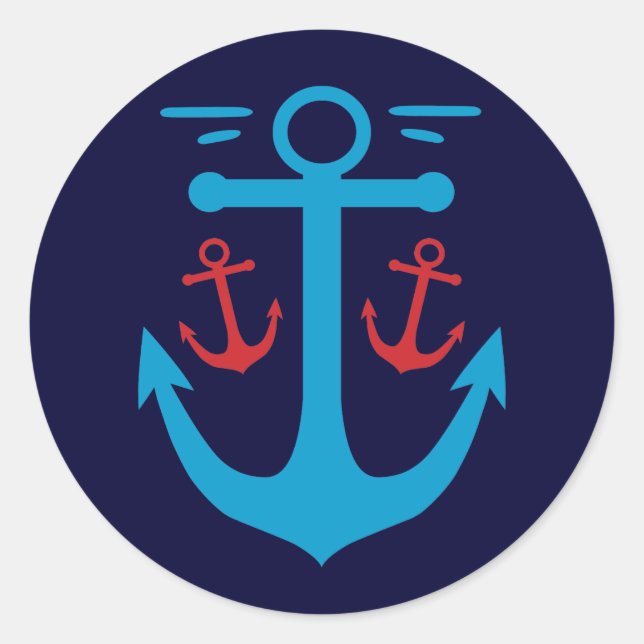 Vintage Anchor Classic Round Sticker (Front)