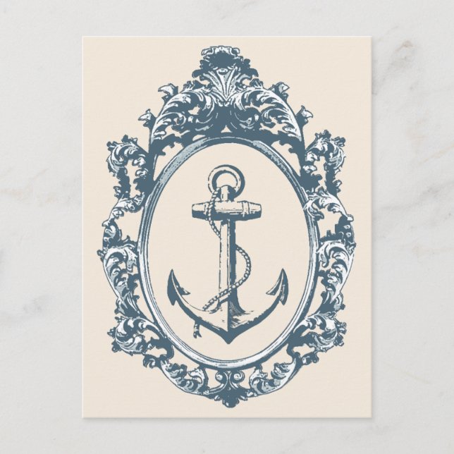 Vintage Anchor In Antique Frame Postcard (Front)