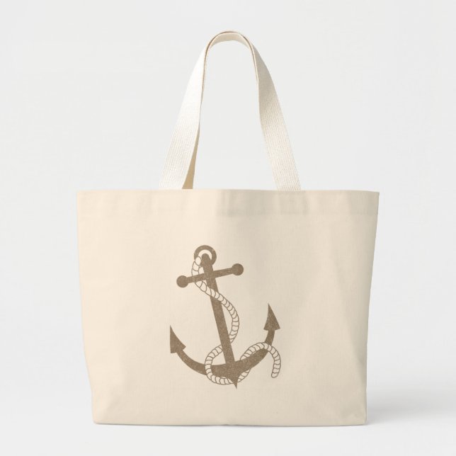 Vintage Anchor Large Tote Bag (Front)
