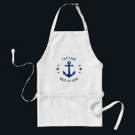 Vintage Anchor & Stars Captain or Boat Name Navy Standard Apron<br><div class="desc">A Vintage Anchor & Stars with Personalised Captain or other Title and Your Boat Name or other custom text in Navy Blue on an Adult BBQ-Chefs Apron. Makes a great gift and conversation piece for any occasion.</div>