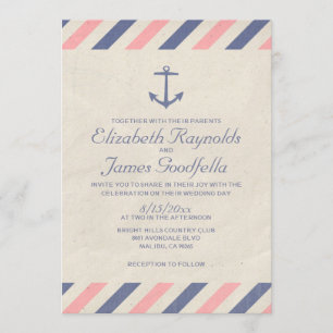 Vintage Anchor Wedding Invitations
