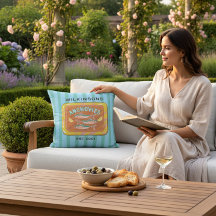 Vintage Anchovies Brand Retro Blue Stripes