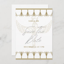 vintage ancient egyption  wedding save the date 