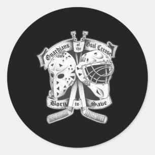 Vintage And Modern Goaltender Hockey Goalie Mask Classic Round Sticker